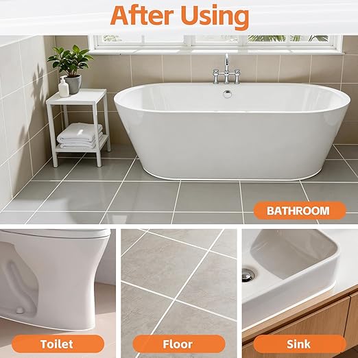 4 in 1 Caulking Tool Kit, Multi-Function Caulk Remover Tool, Grout Removal Tool, Silicone Sealant Cleaner for Bathroom, Shower, Tile, Window, Household Caulk Kit(Orange)