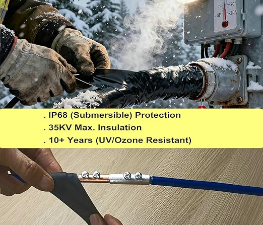 2" x 12FT Military-Grade Self-Fusing Tape | 65mil Thick Silicone-Butyl Composite | IP68 Permanent Waterproof Seal & 35KV Insulation | for Heavy-Duty Pipe, Electrical & Outdoor Repair