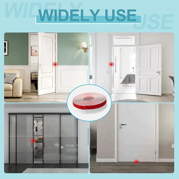 36FT Weather Stripping Door Seal - 2" Silicone Door Draft Seal Tape for Gaps Under Door Weatherstripping Sweep Stopper for Bottom of Shower Door/Sliding Glass Door