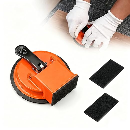 Floor Gap Fixer Tool Kit - Laminate Flooring Tools with Enhanced Suction Cup, Heavy Duty Repair Tool with 1 Sticky Pad, Carbon Steel Vacuum Suction Cup for Laminate, Vinyl, Wood & Tile Flooring