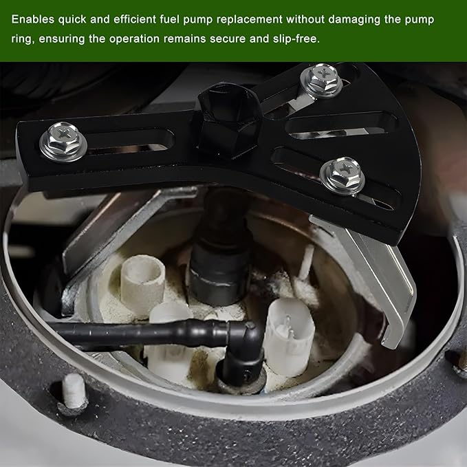 Car Fuel Pump Removal Tool, Adjustable Fuel Tank Lock Ring Remover/Installer Range from 4.5" to 7.3", Auto Fuel Tank Lid Collar Ring Spanner with 1/2" Ratchet Drive & 3 Arms