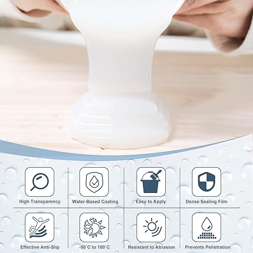 Liquid Waterproof Sealant Crystal Clear 35oz, XUDOAI Indoor Outdoor Water-Based Transparent Waterproof Coating Roof Bathroom Walls Leakage Sealing
