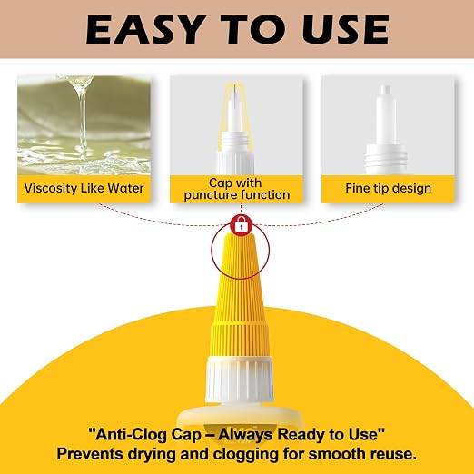 Metal Super Glue Liquid, Clear Instant Cyanoacrylate Adhesive for Metal Repair, All Purpose CA Glue for Shoe Ceramic Repair Plastic Leather Glass Wood Steel Pottery Porcelain Fletching Waterproof