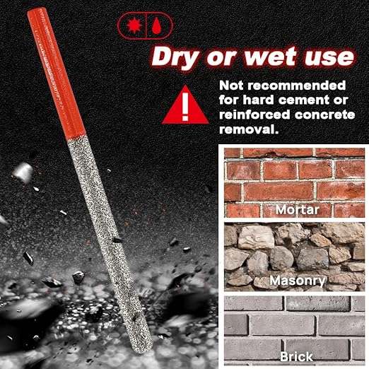 DT-DIATOOL Diamond Mortar Raking Bit for Brick Joints Stone Masonry Granite Diameter 7.2mm, Round Thread Router Bit 2pcs