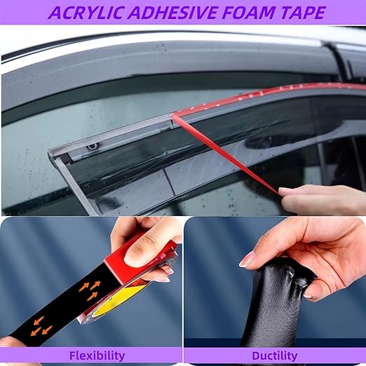 Gasenvan Double Sided Tape Heavy Duty, Mounting Adhesive Tape 1/2 in x 15.4 ft, Waterproof Adhesive Strip Tape for Indoor & Outdoor, Automotive Trim, Garage,LED Strip Lights, Home Decor