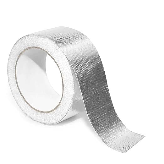 2 Inch x 65 Ft Fiberglass Reinforced Aluminum Foil Tape, Heavy Duty HVAC Foil Tape for Dryer Vent, Ductwork, Metal Repair, Heat & Moisture Resistant, Silver