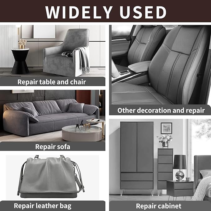 Lifeshoon Leather Repair Patch, 17X79 Inch Self Adhesive Leather Repair, Large Vinyl Patch Tape for Couches, Furniture, Car Seats, Cabinets, Wall, Handbags （Grey, 17X79 Inch）