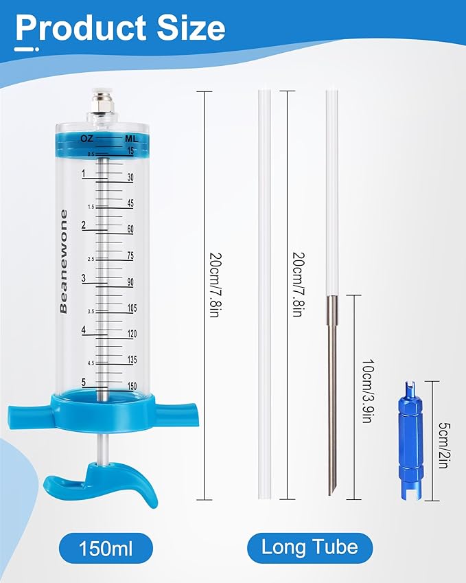 Tubeless Sealant Injector, 150ml Tire Sealant Injector for Stans Tubeless Sealant and Other NoTubes Tubeless Tire Sealant, and a Valve Core Remover Tool is Included Gratuitously