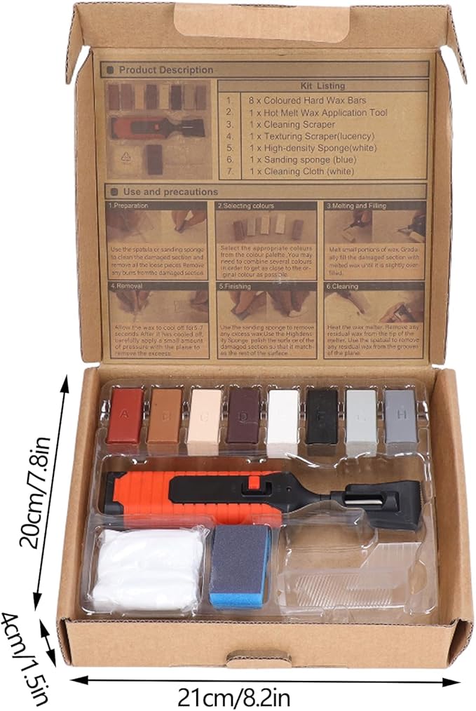 Tile Repair Kit, Porcelain Ceramic Tile Chip Repair Kit for Wall, Electric Heating Pen Wax Block Set, Crack Gaps Repairing Tools for Stone Porcelain