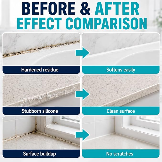 Caulk Remover, Softens Caulk Easily Rapid Decomposition Surface Safe, 6.7Oz | Suitable for Bathroom, Kitchen, Floor, Window and Other Surfaces, it Powerfully Penetrates and Quickly Removes Dirt and Grime