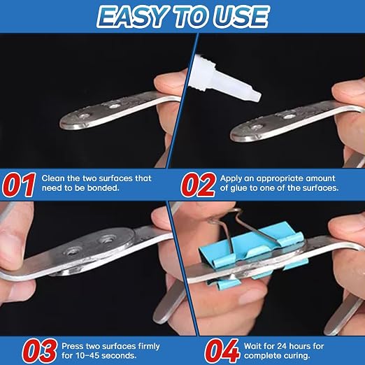 Metal Glue 30 g, Super Glue for Metal, Instant Clear Adhesive for Steel, Zinc, Aluminum, DIY and More, Waterproof, Heat-Resistant, with Anti-Clog Cap (Clear, 30 Grams * 1 Pack, Metal Glue)