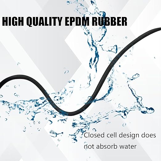 Backer Rod 1/4 Inch, EPDM Rubber Foam Caulk Saver 16.4' Black Weather Strip Seal for Concrete Joints, Wall Cracks, Driveway and Joint Fillers.