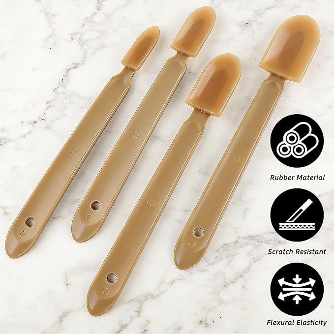 8 Pcs Rubber Caulking Tool Set,4 Sizes Reusable Spatula Spreader,Caulk Finishing Smoothing Applicator for Tiles,Bathroom,Kitchen,Floors