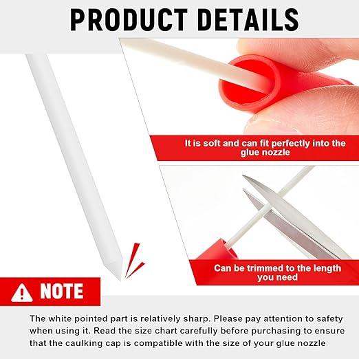 Gisafai 5 Pcs Caulk Tube Caps Reusable Caulk Saver Tube Sealer Caps Finishing Tool for Sealing and Preserving Open Universal Prevent Drying (Classic Red)