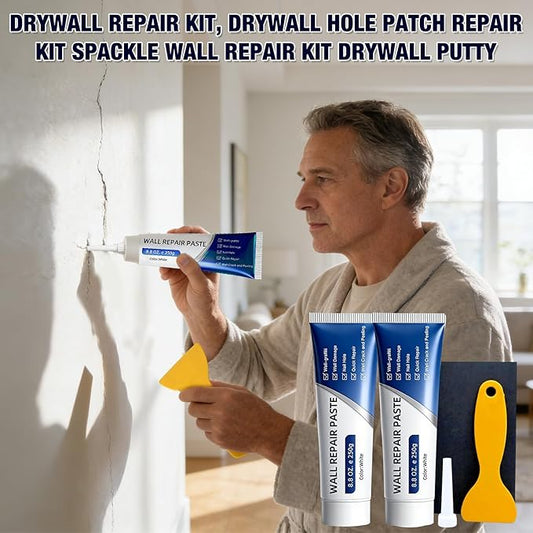 2PCS Efficient Drywall Repair Kit with Scraper, Wall Mending Agent, Wall Repair Paste for Home Fix, Quick Drying Wall Repair Paste for Cracks and Holes
