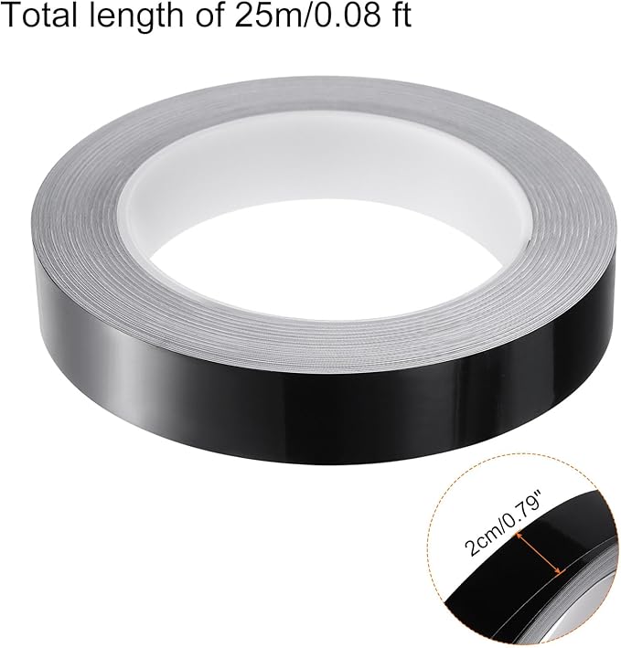 HARFINGTON 2Pcs Floor Tiles Black Foil Lines Metallic Mirror Tape 0.79" x82 Ft Ft Self Adhesive Decor Floor Wall Seam Sticker Waterproof Gap Sealing Tape for Kitchen Bathroom Cabinet