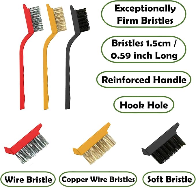 Betanull Crevice Cleaning Brush Set, Multi-Purpose Hard Bristle Brushes for Deep Cleaning Kitchen, Bathroom, Grout, Sink, Cup, Teapot, Bottle, Blender, Corners, Tight Spaces & More