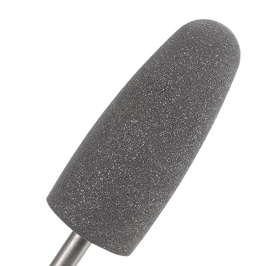 uxcell 12pcs 120 Grits Abrasive Mounted Stone 2.35mm Shank 2/5"(10mm) Dia Conical Heads Stone Grinding and Polishing Wheels for Nail Polishing