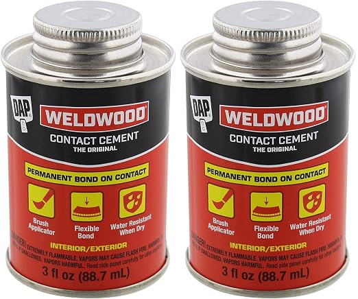 DAP 00107 Weldwood Original Contact Cement,3 oz- Pack of 2