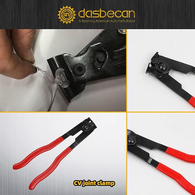 Dasbecan Pneumatic CV Joint Boot Installation Tool Kit, Universal CV Boot Expander Spreader, Includes CV Boots, Clamp Pliers & Clamp Assortment (Red)