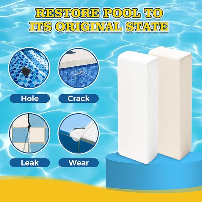 Pool Putty, 2 Part High Strength Epoxy Putty for Underwater or Above Fast Repair Leaks, Cracks, Filling, Pool Putty for Leaks Underwater, Tile, Fiberglass, Concrete, Cement and Other Surfaces