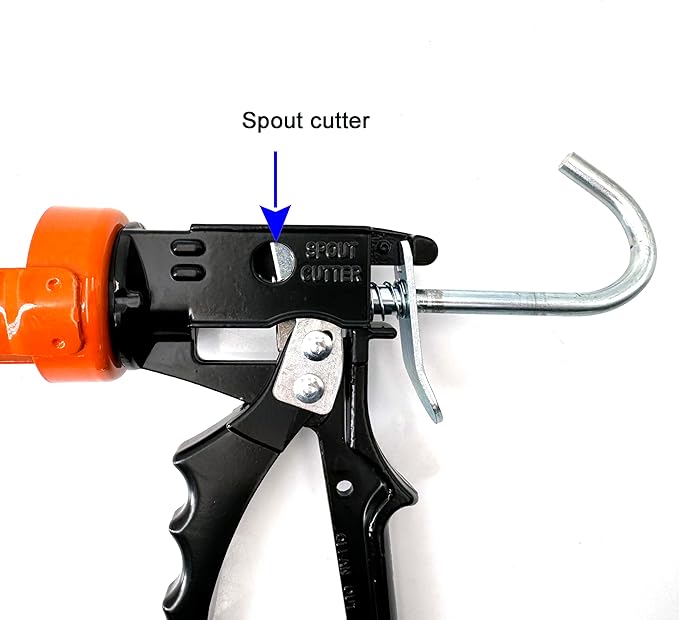 Zeluga 25-210 10 oz. Smooth Hex Rod Cradle Caulking Gun with Spout Cutter, Orange
