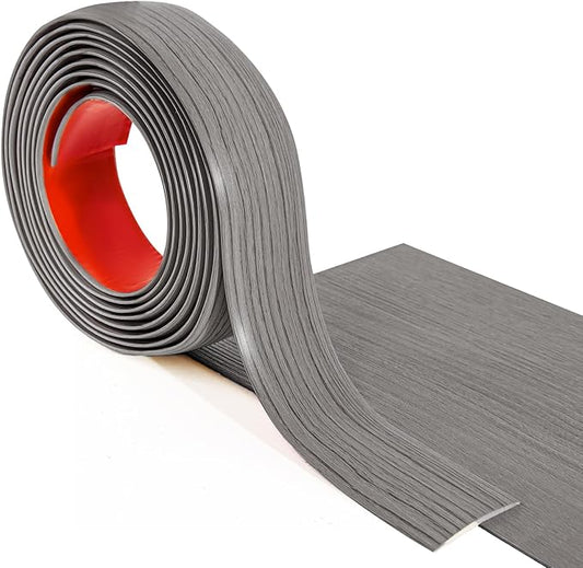 Art3d Self Adhesive Vinyl Floor Transition Strip, Laminate Floor Strip Floor Flat Divider Strip for Joining Floor Gaps,Carpet Threshold, Floor Tiles（4 FT, 1.57in, Gray） (Pack of 2)