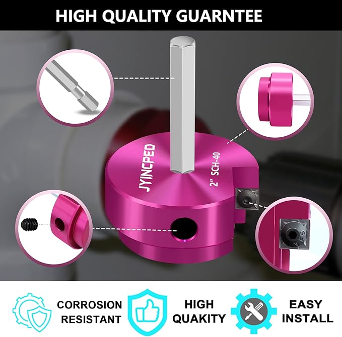 9 Pcs PVC Pipe Reamer Kit,PVC Fitting Saver Plastic Pipe Reamer Tool Kit,Hub Socket Saver Set for Plumbing,Includes 1/2" 3/4" 1" 1-1/2" 1-1/4" 2" 2-1/2" 3" 4" Reamers for Sch.40 CPVC ABS Fittings