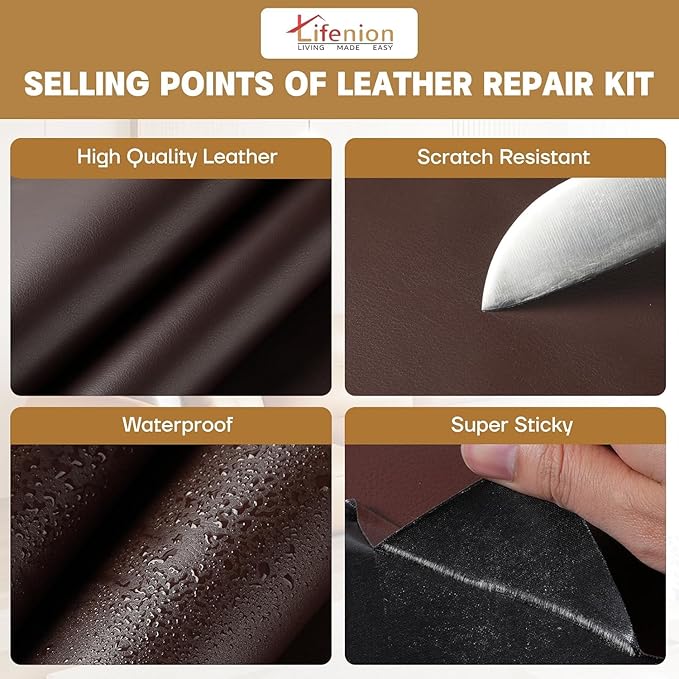 Leather Repair Patch, 17X79 Inch Self Adhesive Leather Repair Tape, Large Vinyl Patch Kit for Couches, Sofa, Furniture, Car Seats, Office Chairs, Cabinets, Handbags（White, 17X79 Inch）