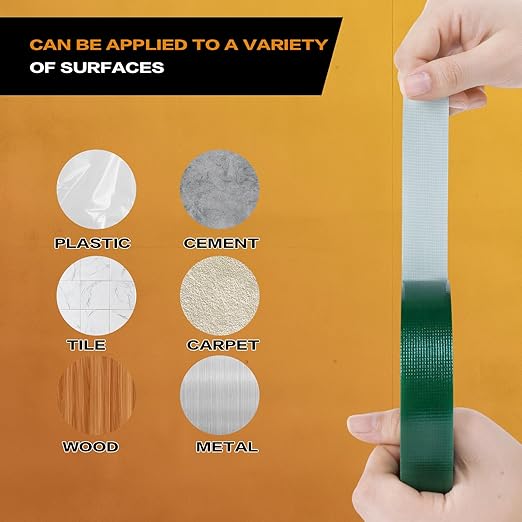 Green Duct Tape 1 Inch x 33 Yards, Heavy Duty Waterproof Repair Tape, Easy to Tear Colored Cloth Tape for DIY Craft, Camping, Home Maintenance & Packing
