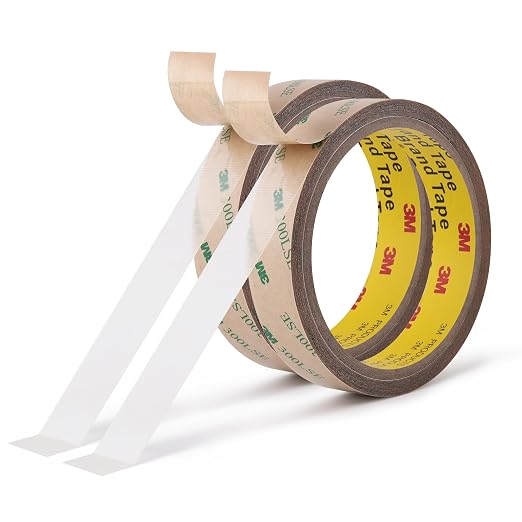 Double Sided Tape 9495LE 1/2" x 18Ft Made of 3M Pack of 2 Heavy Duty Clear Adhesive Tape for Electronics Bonding Attachment Laptop Phone Repairs Arts Crafts Leather Work Card Making