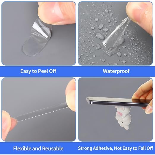 JANYUN 280 Pcs Mounting Putty, Double Sided Sticky Dots Clear Poster Putty | Removable Sticky Tack,No Trace Balloons for Wall Hanging Pictures Adhesive Putty for Home Office Crafts Decor 20x10mm