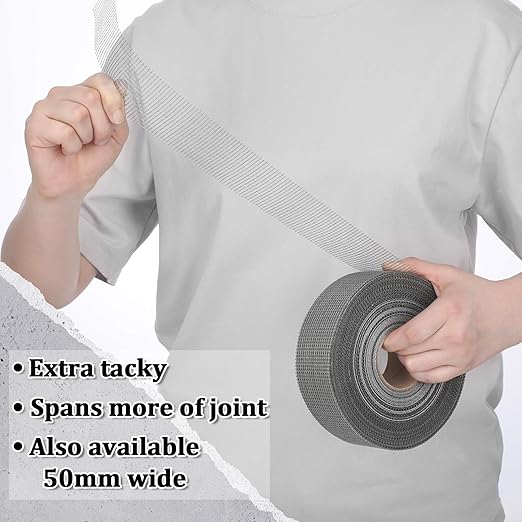 350 ft x 2 Inch Cement Board Joint Tape Self Adhesive Durable Gray Fiberglass Mesh Drywall Mesh Repair Tape for Cement Board Joints Repairing, Sealing and Strengthening