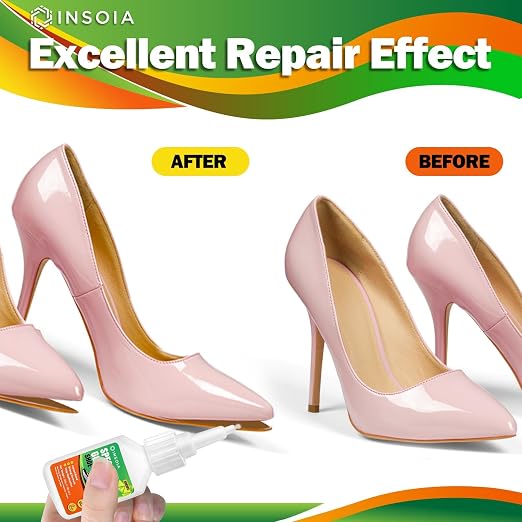 INSOIA Clear Super Glue for Shoe Repair, 20g, Waterproof, Strong, Quick Fix, Bonding Shoe Sole, Boots, Sandals, Sneakers, Leather & Footwear Items