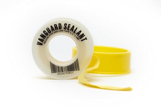 Teflon Gas Pipe Thread Sealant - PTFE Yellow Teflon Tape for Gas Fittings - 260" Length Pipe Thread Tape 1/2 inch High Resistance Leak Prevention - Propane Thread Seal Tape