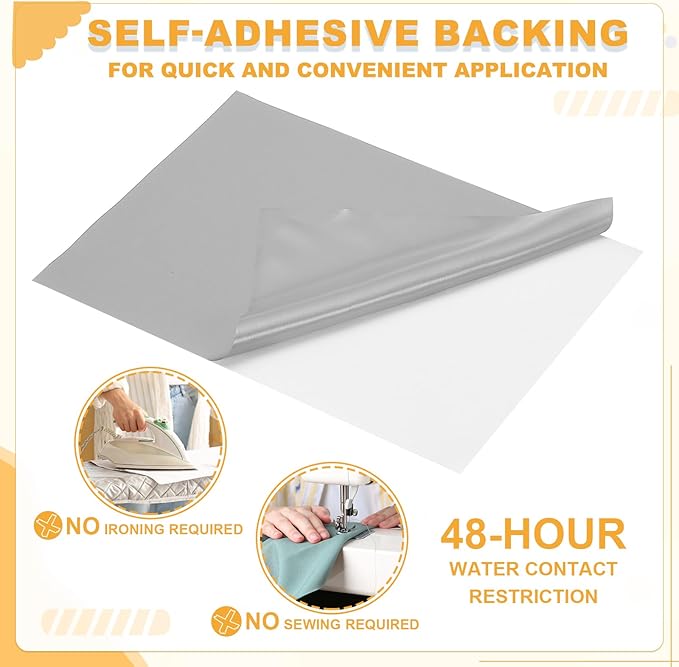 PATIKIL Nylon Repair Patch 8 x 6 Inch, 6pcs Self-Adhesive Down Jacket Repair Patches Waterproof Fabric Repairing Tape for Tents Sleeping Bag Outdoor Camping Gear, Silver Gray
