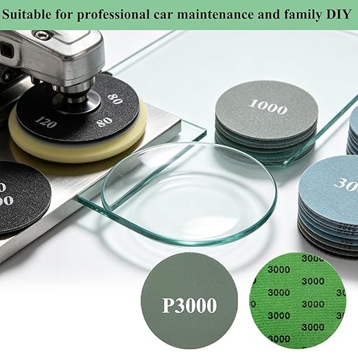 92PCS 3 Inch Wet Dry Sanding Discs for Dremel Tool Accessories,60-10000 Grit Hook and Loop Sandpaper for Dremel Polishing Kit,Used for Car Headlight Restoration,Metal,Resin Polishing