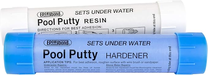 2-Part Set | Swimming Pool & Spa Repair | Easy DIY | Fix Cracks Leaks Underwater or Above | Concrete, Fiberglass & Variety of Other Surfaces | by Atlas Minerals