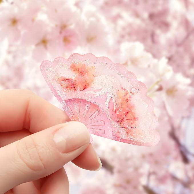 Resin Shaker Molds Hand Fan Set with Films for Kawaii Keychain Charms