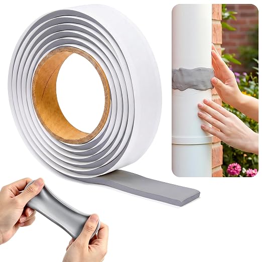 U0U Gery Moldable Silicone Putty,5mm Waterproof Multi Purpose Butyl Seal Putty Tape,Plumbers Duct Seal Putty for Sink Drain Gap Wall Repair