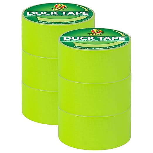 Duck Brand Color Duct Tape, 6-Roll, Fluorescent Citrus (285225_C)