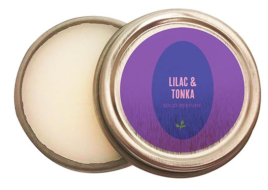 Ladybug Soap Company Luxury All Natural | Handmade Solid Perfume | Phthalate-Free | Handmade in USA | Eco-Friendly | Pocket Size 1/4 OZ (Lilac & Tonka)