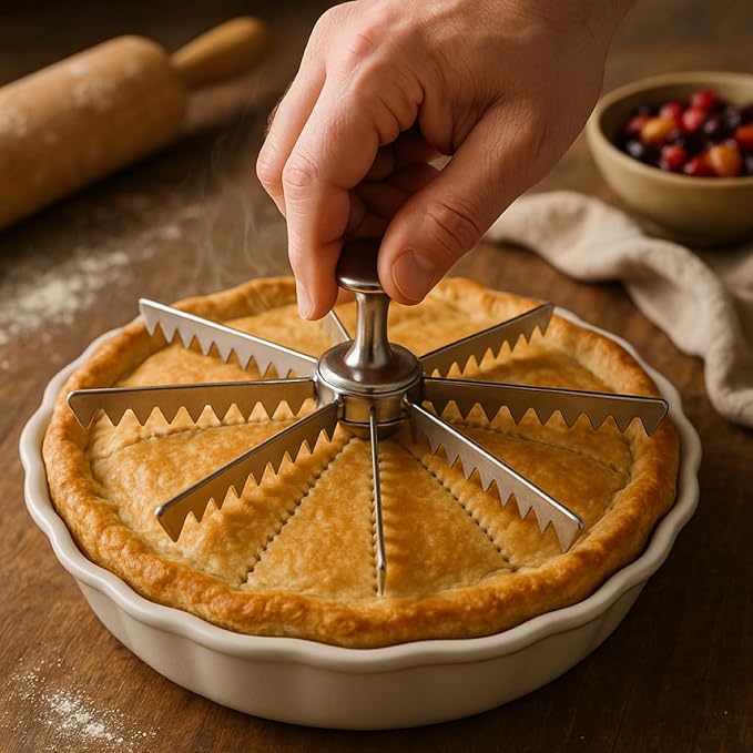 Mrs. Anderson’s Baking Pie Marker, Guideline, and Portion Divider, 8 Slice,Silver