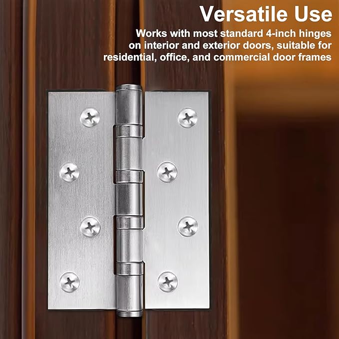 20 Pcs Door Hinge Shims 4 Inch, PVC Plastic Hinge Spacer for Door Alignment, Sagging Door Fix & Gap Adjustment, Hardware Door Repair Kit (0.03 Inch Thickness)