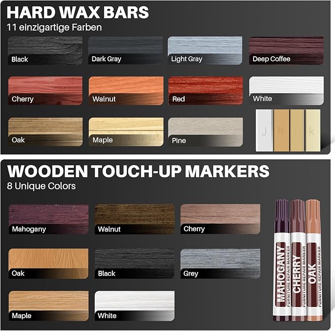 Vinyl Floor Repair Kit with Heat Pen - 11 Colors Laminate Wood Floor Repair Kit Touch Up Marker Hard Wax Linoleum Repair Kit Restore Any Scratches, Stains, Cracks, Hole for Floor, Door, Cabinet