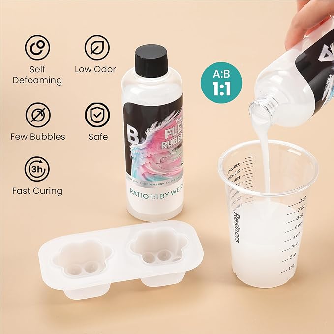 Taba Squishy Making Kit, Resiners 18oz TabaSquishy Kit for Stress Relief Gift Entertainment 1:1 Ab Squishies Gel Set & Molds for Make Your Own Squishies for Beginner & Adults