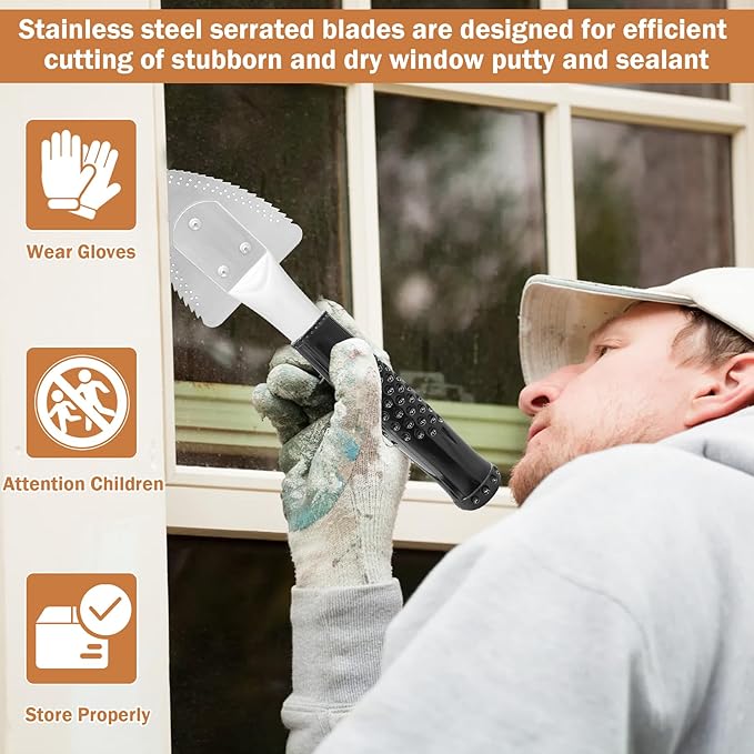 BigEmpty 45200 Metal Window Zipper Opener Deglazing Tool and Scraper Cuts Dried Paint Hardened Caulk