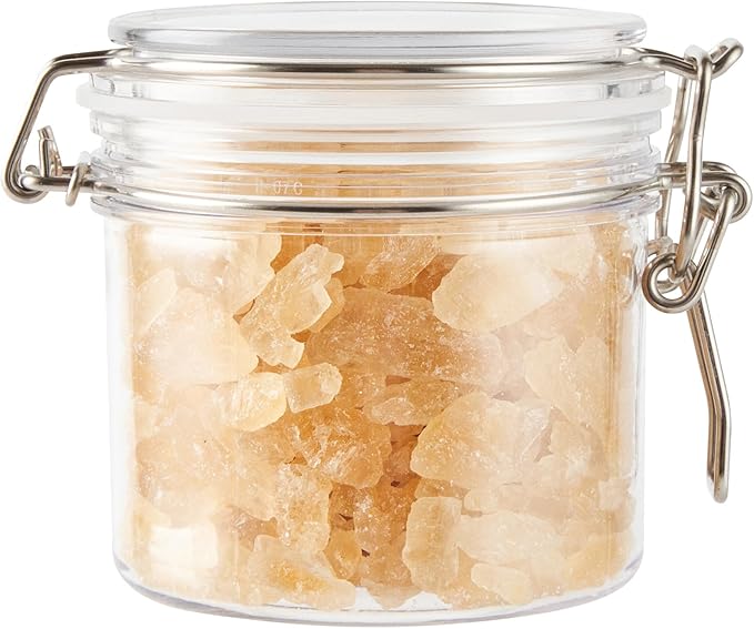 Restaurantware Food Container 2 Count 11.9 oz Plastic Airtight HInged Lid Jar Storage Canister Clear Wide Mouth