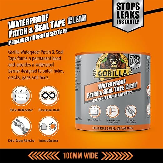 Gorilla Waterproof Patch & Seal Tape Clear 2.4m