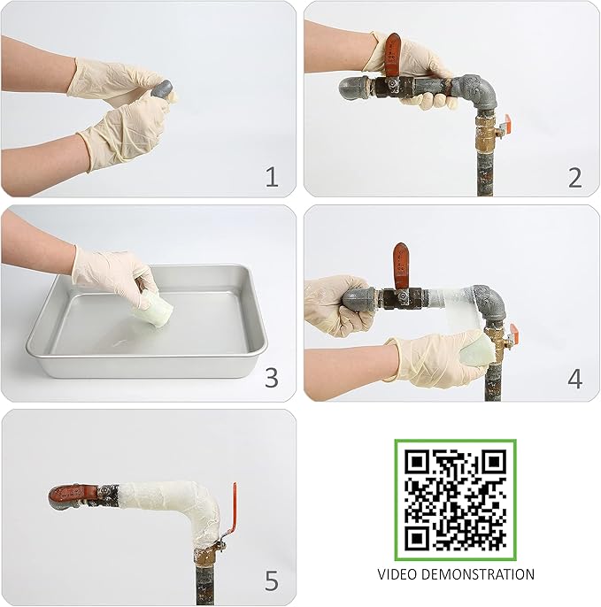 Pipe Repair KIT, Fiberglass Wrap, Water Leak, Plumbing, Underwater OK, Emergency, Self DIY, Permanent (Epoxy Type, 4in x 15ft)